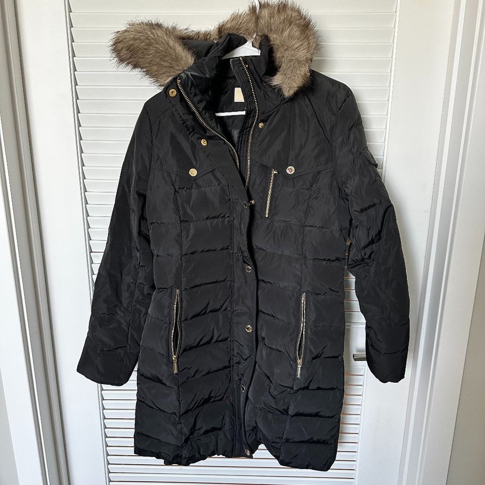 Michael Kors Women's Faux-Fur-Trim Hooded Puffer Coat - Picture 5 of 8